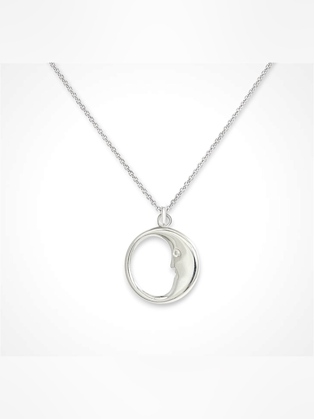 Tiffany & Co. *Rare* Retired Vintage 925 Silver Man in the Moon Pendant Necklace